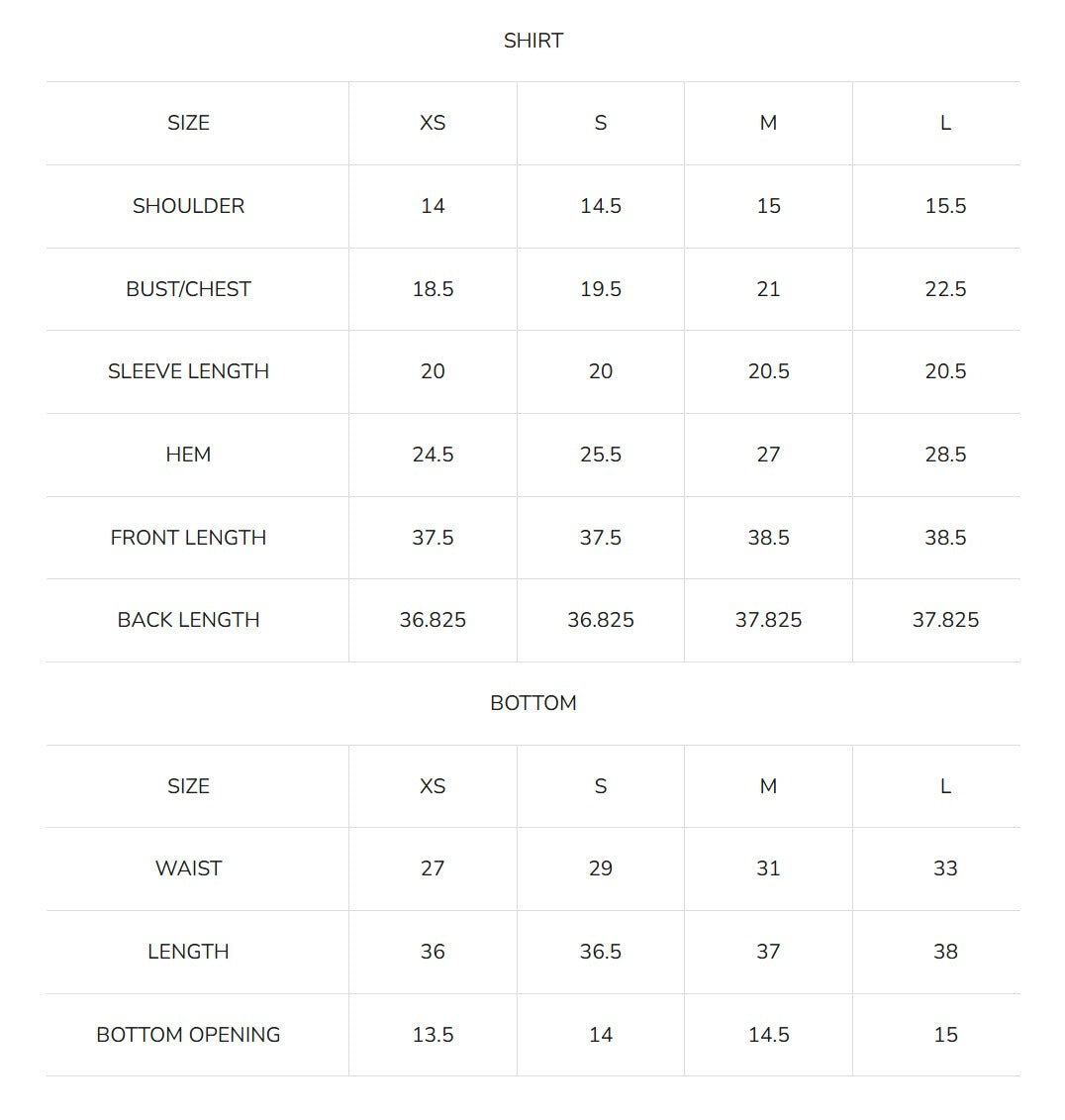 Size Guide